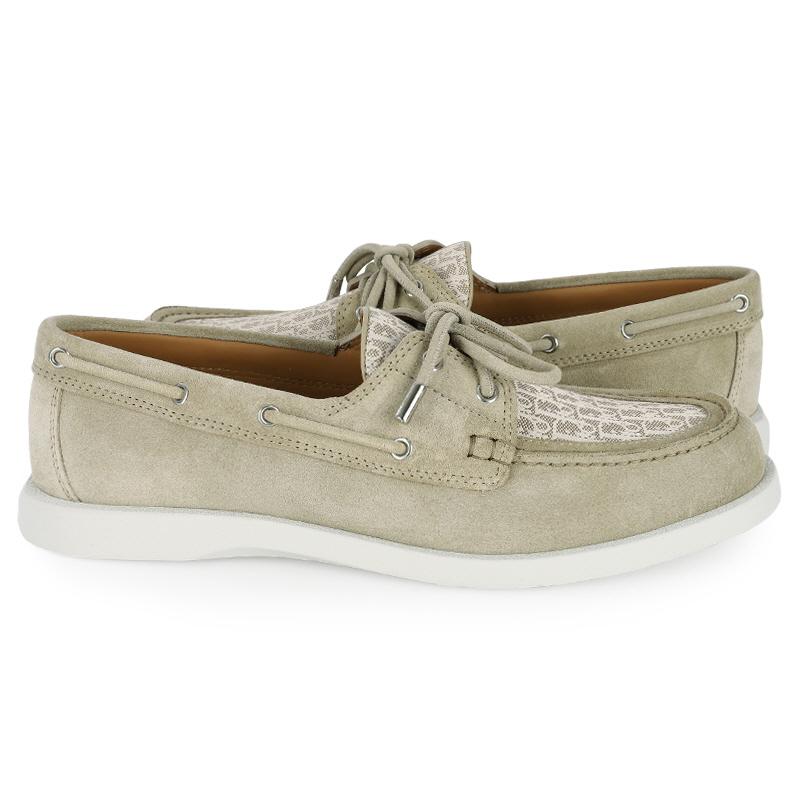 DIOR Men’s Suede Oblique Granville Boat Shoes Beige Loafers