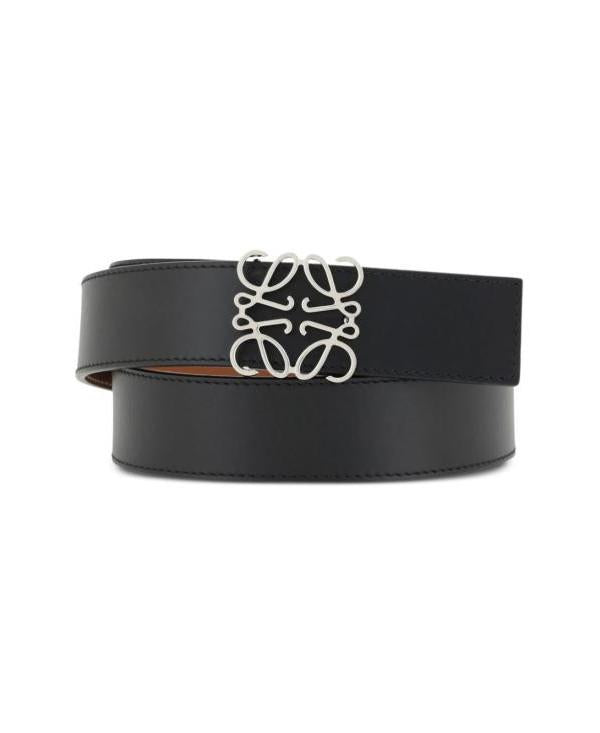 LOEWE Reversible Anagram Leather Belt Black/Brown E821 Z20 X02