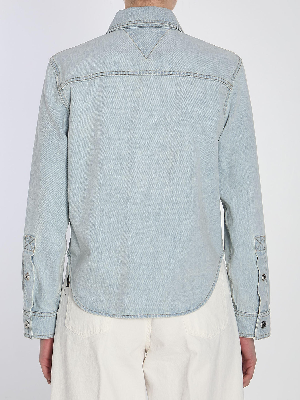 Bottega Veneta Long Sleeve Blue Cotton Shirt