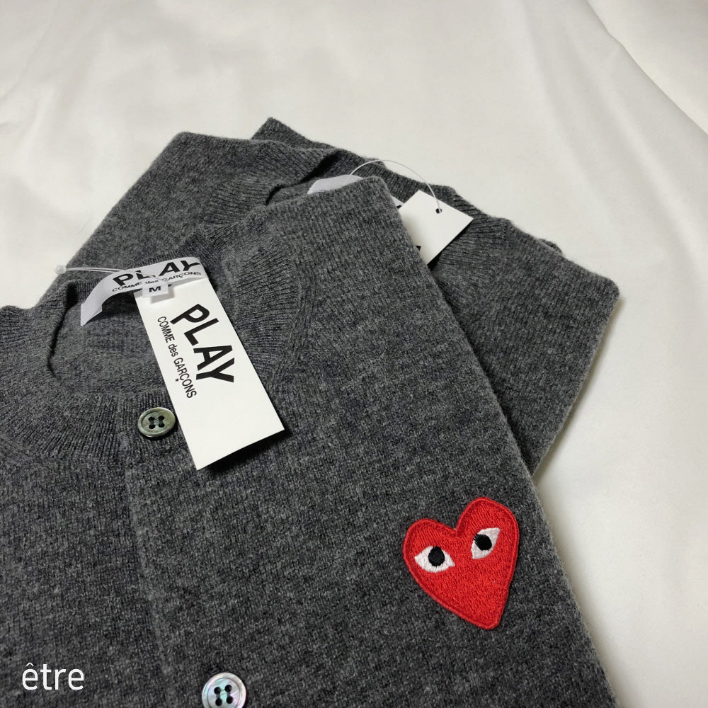 Comme des Garcons Wool Cardigan Play Red Heart Patch Women