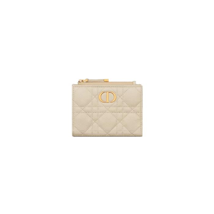 DIOR Caro Dhlia Small Wallet Women’s Leather Bi-Fold Wallet