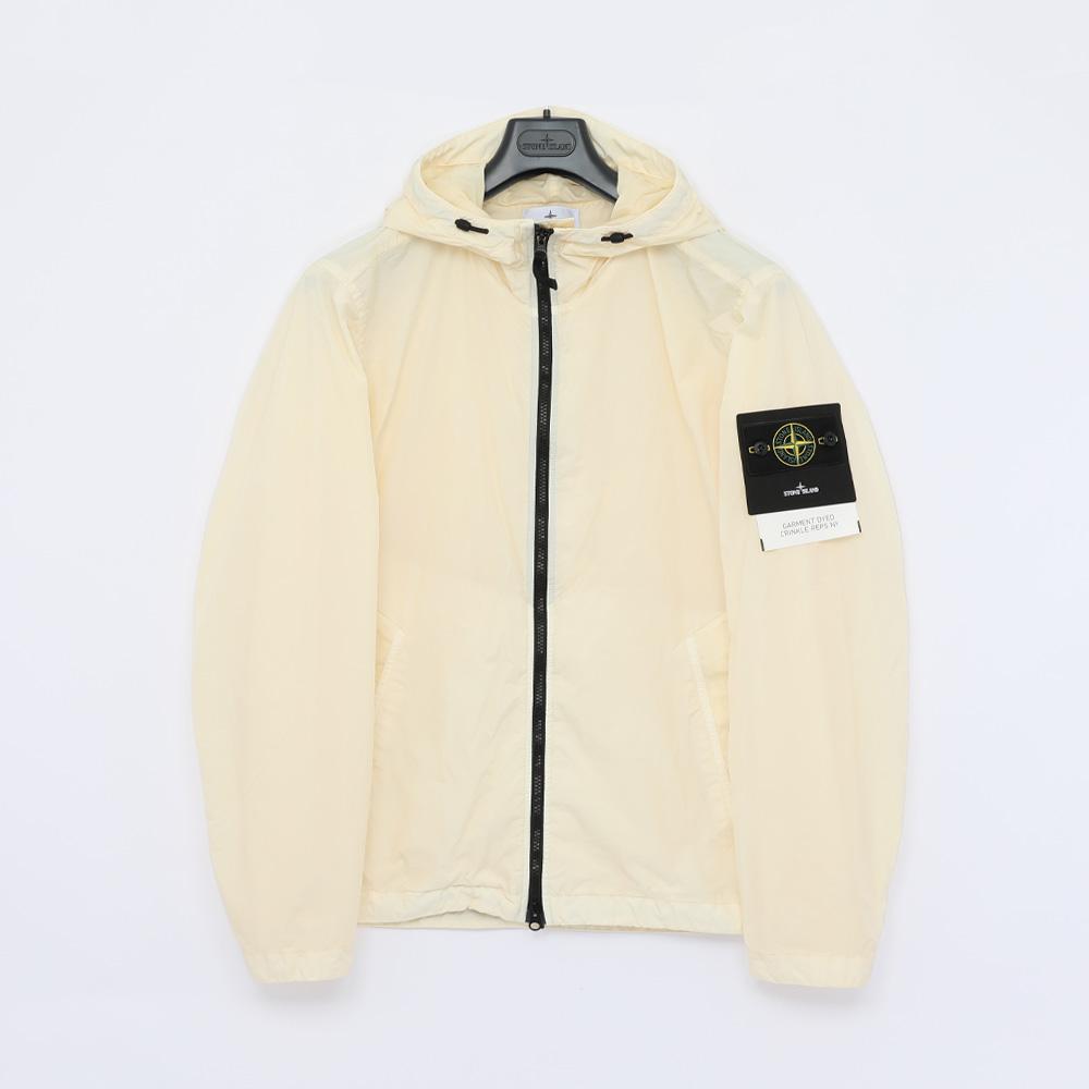STONE ISLAND Nylon Hooded Jacket with Woven Patch Logo, Garment-Dyed