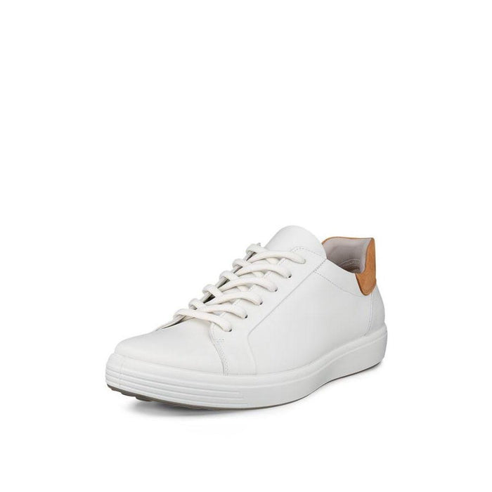 ecco Soft 7 White Leather Low-Top Sneakers for Men 470824 50104