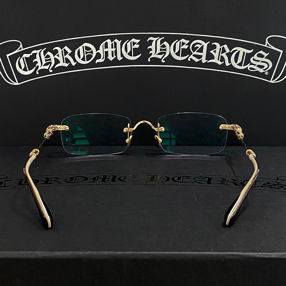 Chrome Hearts Gold Plate Brown Bone Brown Eyeglasses
