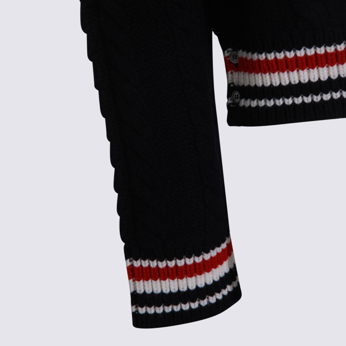THOM BROWNE Wool Round Neck Knit Sweater Men’s Navy