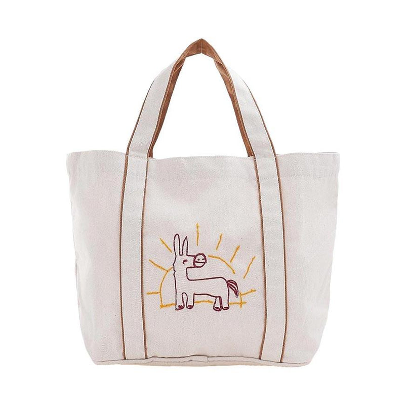 Wild Donkey Natural Mustard Donkey Scribble Canvas Tote Bag Unisex