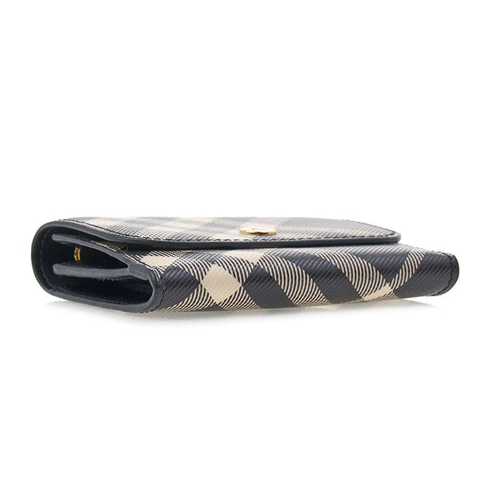 BURBERRY Women’s Check Coin Card Case Wallet Black
