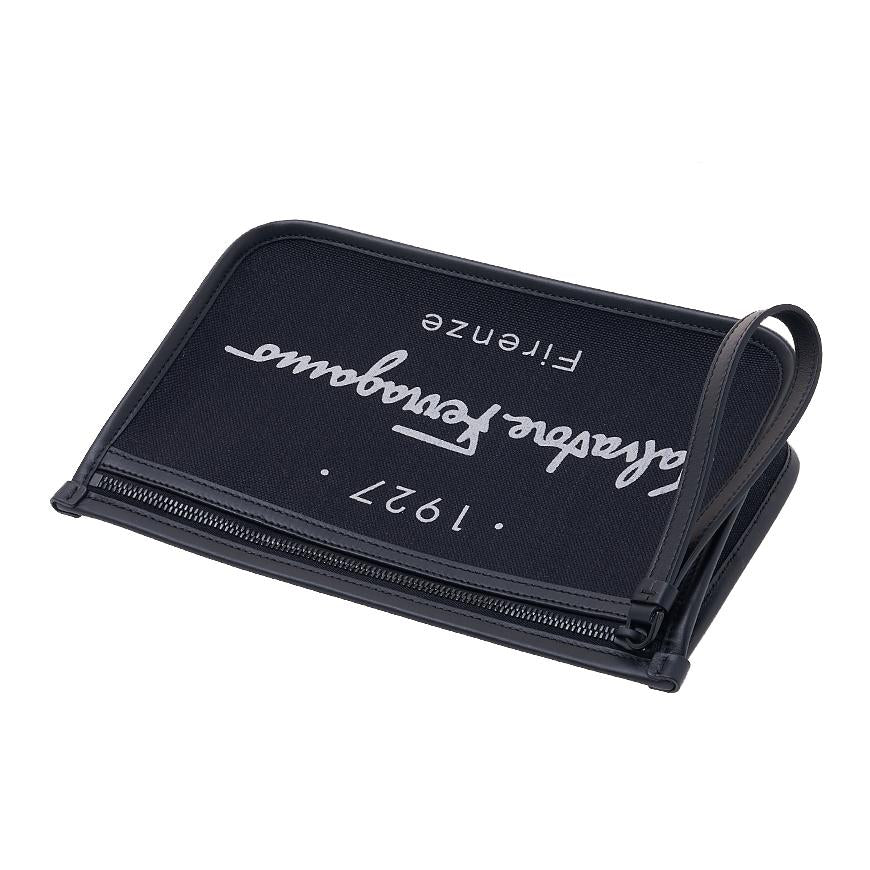 Ferragamo Men's Signature Logo Black Clutch Bag 0757845