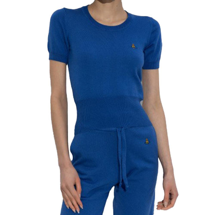 Vivienne Westwood Bea Top Knit Blue Round Neck Sweater