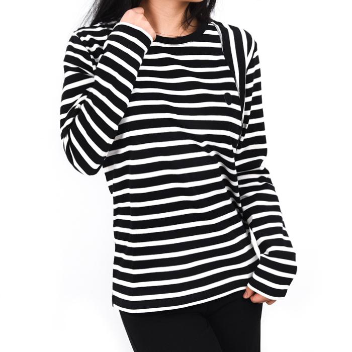 Alexander Mcqueen Skull Patch Stripe T-Shirt Women