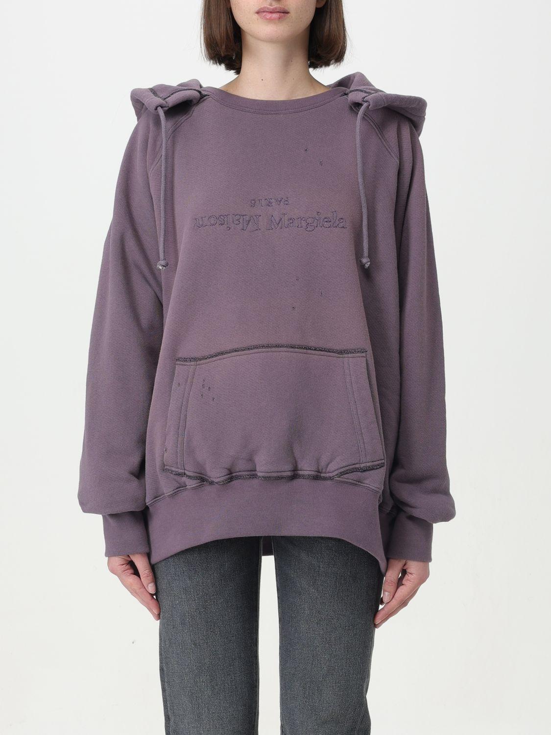 Maison Margiela Gray Cotton Hoodie Sweatshirt for Women