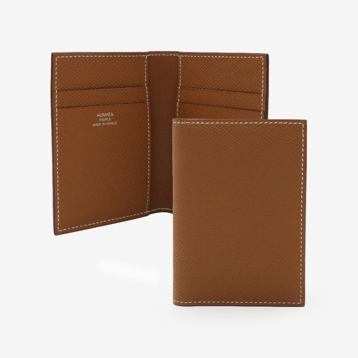 HERMES Epsom Leather Euclide MC2 Card Holder Gold
