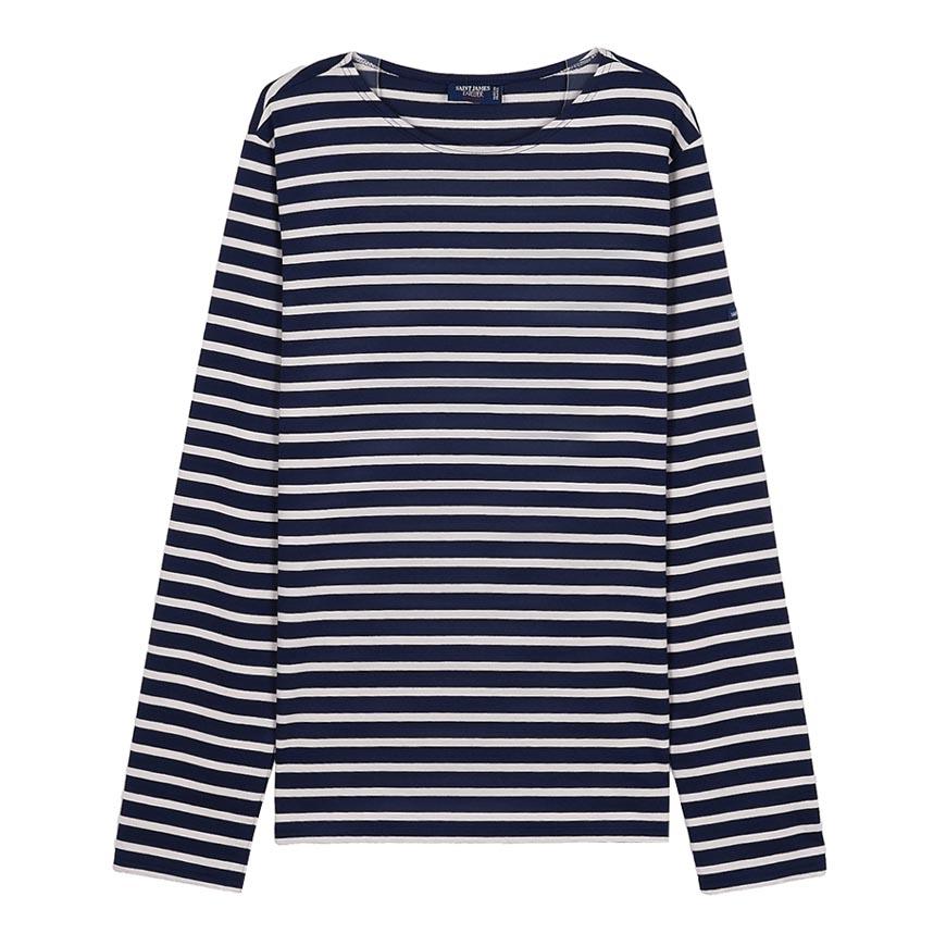 Saint James Striped Minquiers Modern Marine Ecru Unisex T-Shirt