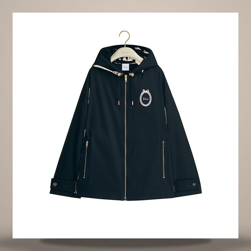 DIOR Medallion Embroidered Anorak Navy Blue Cotton Silk Gabard 627C61A3A07 X5645