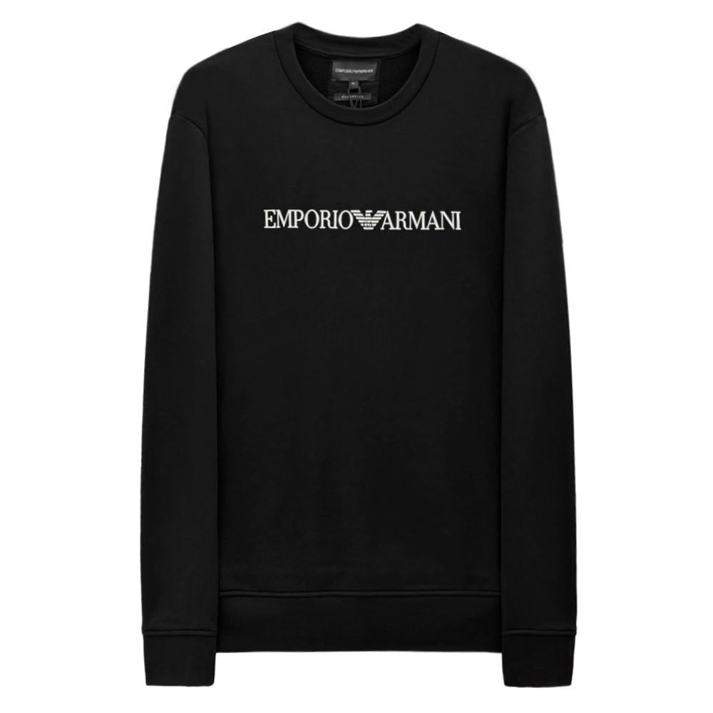 Emporio Armani Logo Print Sweatshirt Unisex Black Cotton