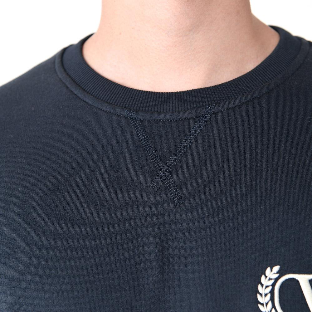 VALENTINO Maison V Logo Embroidered Sweatshirt Navy Unisex