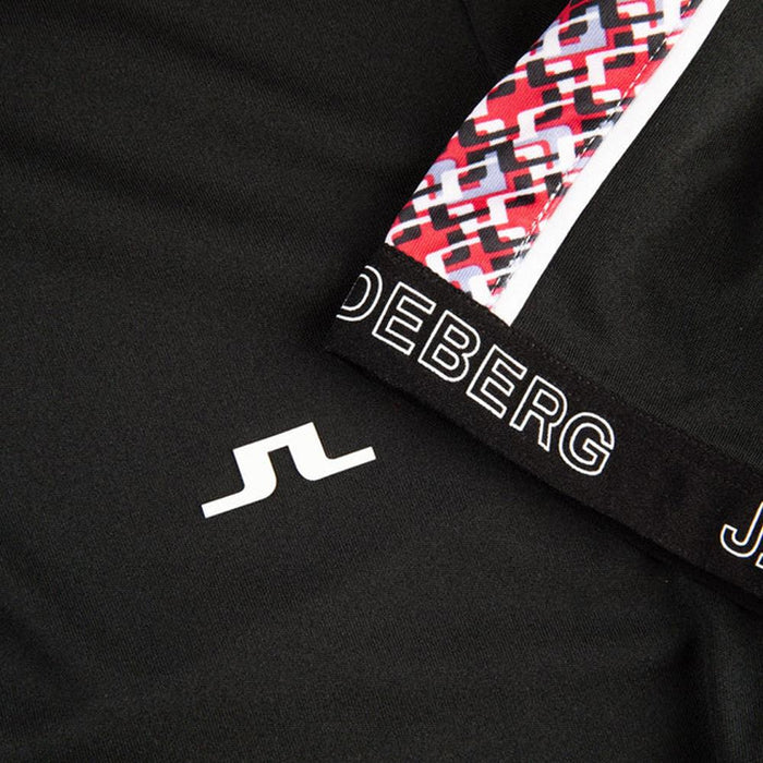 J LINDEBERG Damai Side Pattern Collar T-Shirt Black Women’s