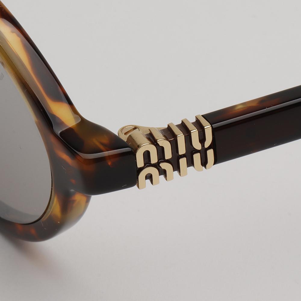 Miu Miu Leopard Mirror Round Acetate Sunglasses Unisex SMU04Z VAU 07F