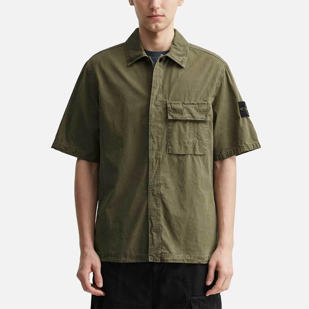 STONE ISLAND Short Sleeve Military Overshirt Jacket for Men