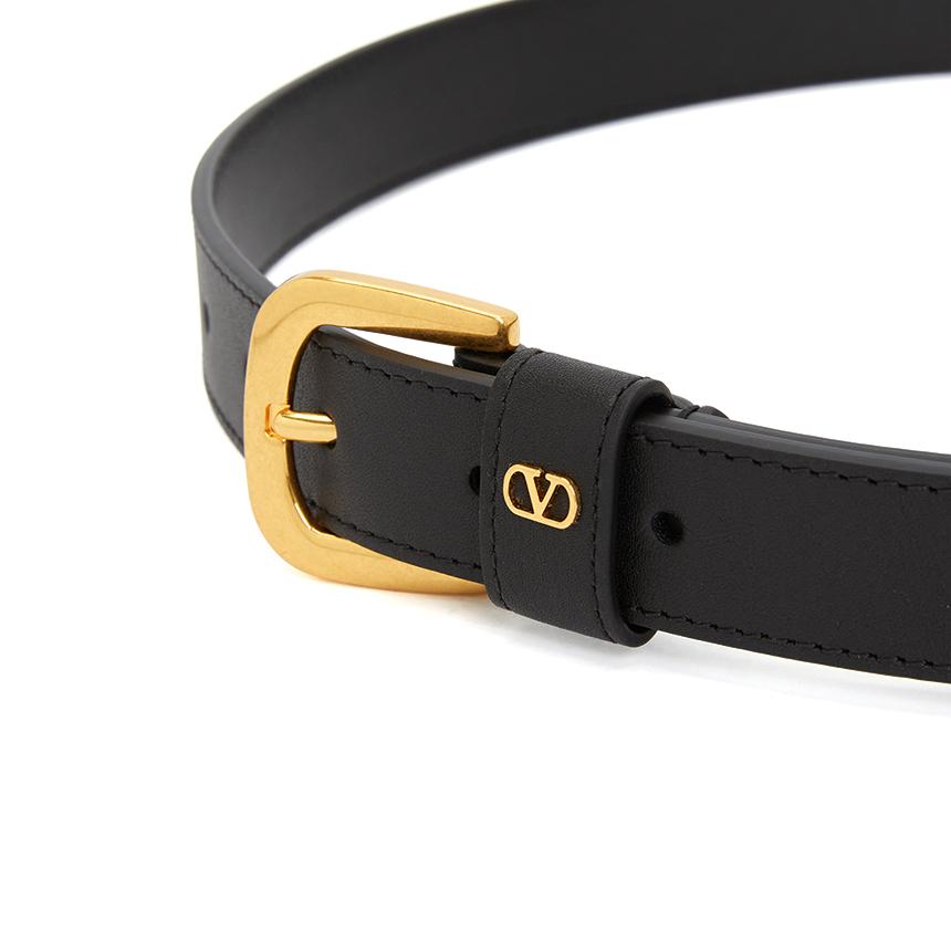 VALENTINO VLogo Signature Leather Belt Black Men’s 8Y2T0SM1 PPU