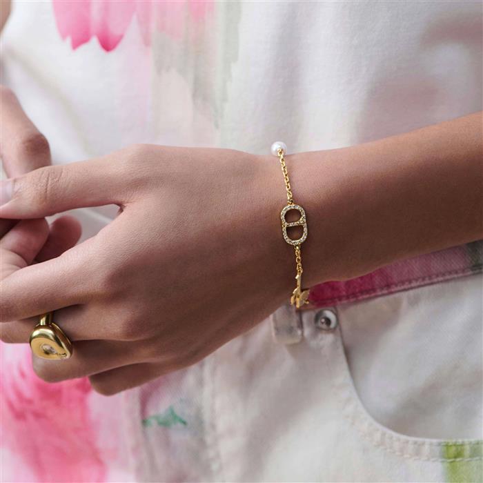 DIOR CD Lily Bracelet Gold-Tone Metal Jewelry