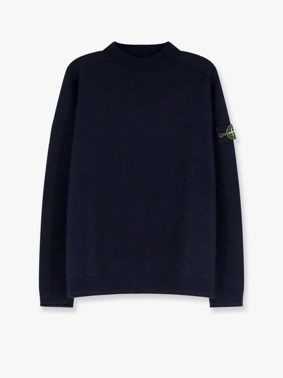 STONE ISLAND Black Wool Turtleneck Knit Sweater for Men