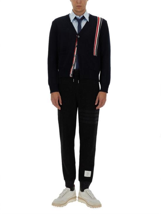 THOM BROWNE Black Cotton Jogger Sweatpants for Men MJQ199A J01420