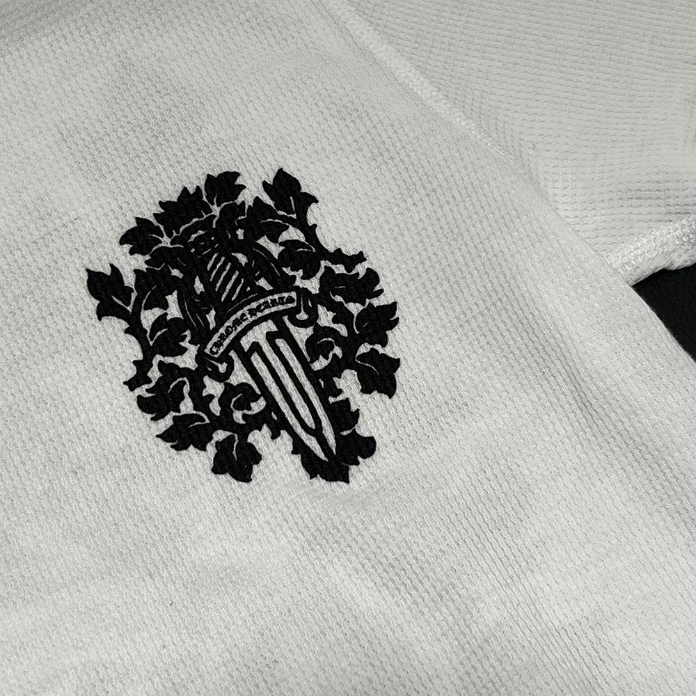 Chrome Hearts White Waffle Long Sleeve T-Shirt Dagger Vine Floral