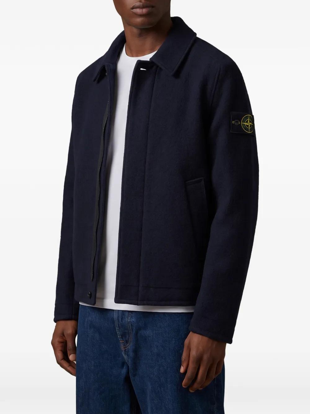 STONE ISLAND Black Nylon Bomber Jacket for Men