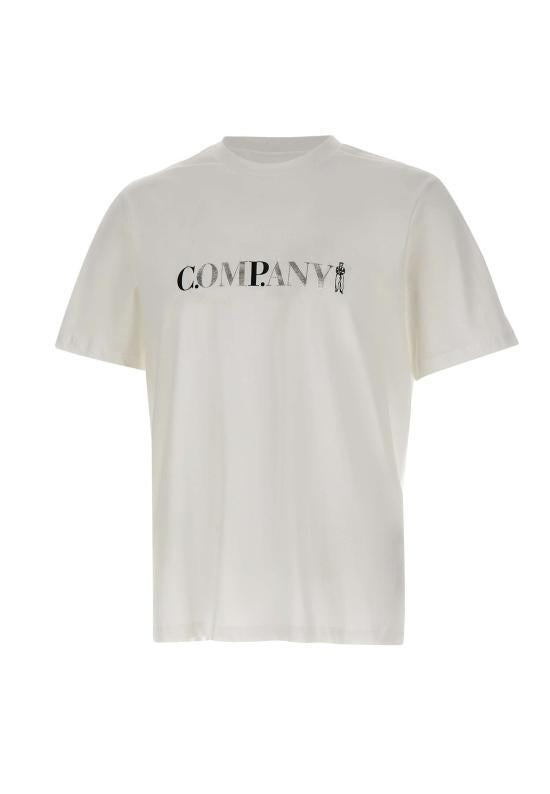 CP Company Gauze White Jersey Short-Sleeve Logo T-Shirt