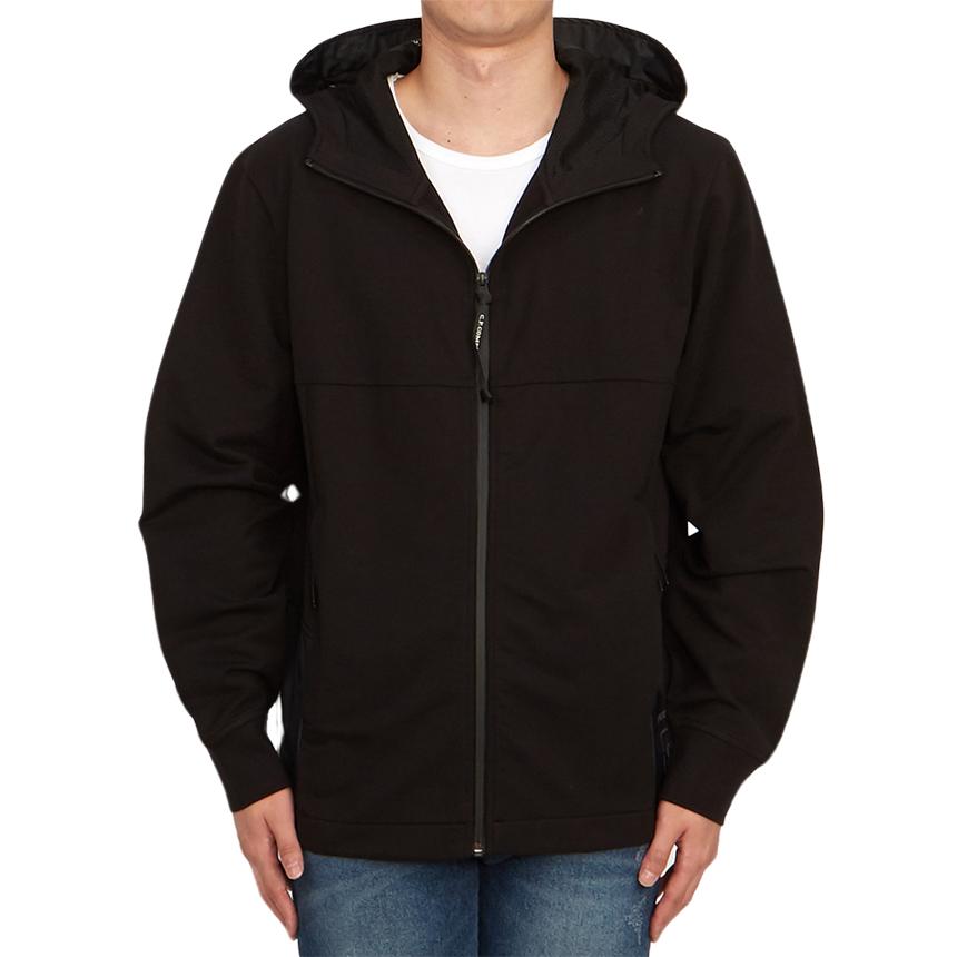 CP Company Men’s Hooded Zip-Up Knit Cardigan Black