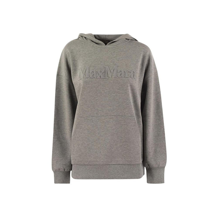 Max Mara Gray Logo Embroidered Hoodie 2429946031 003