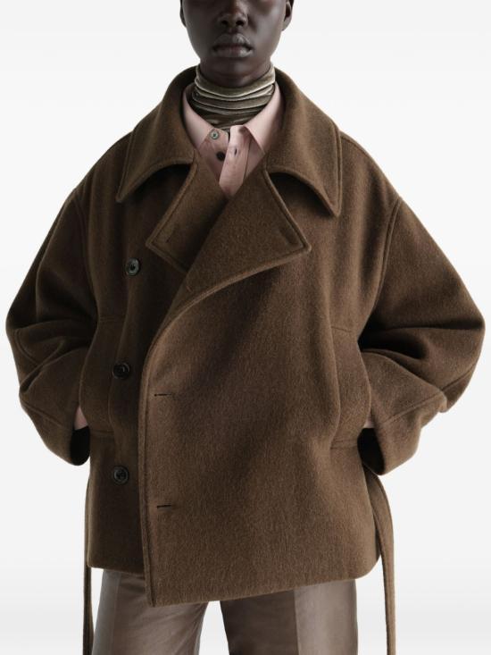 Lemaire Mud Wool Blend Long Coat