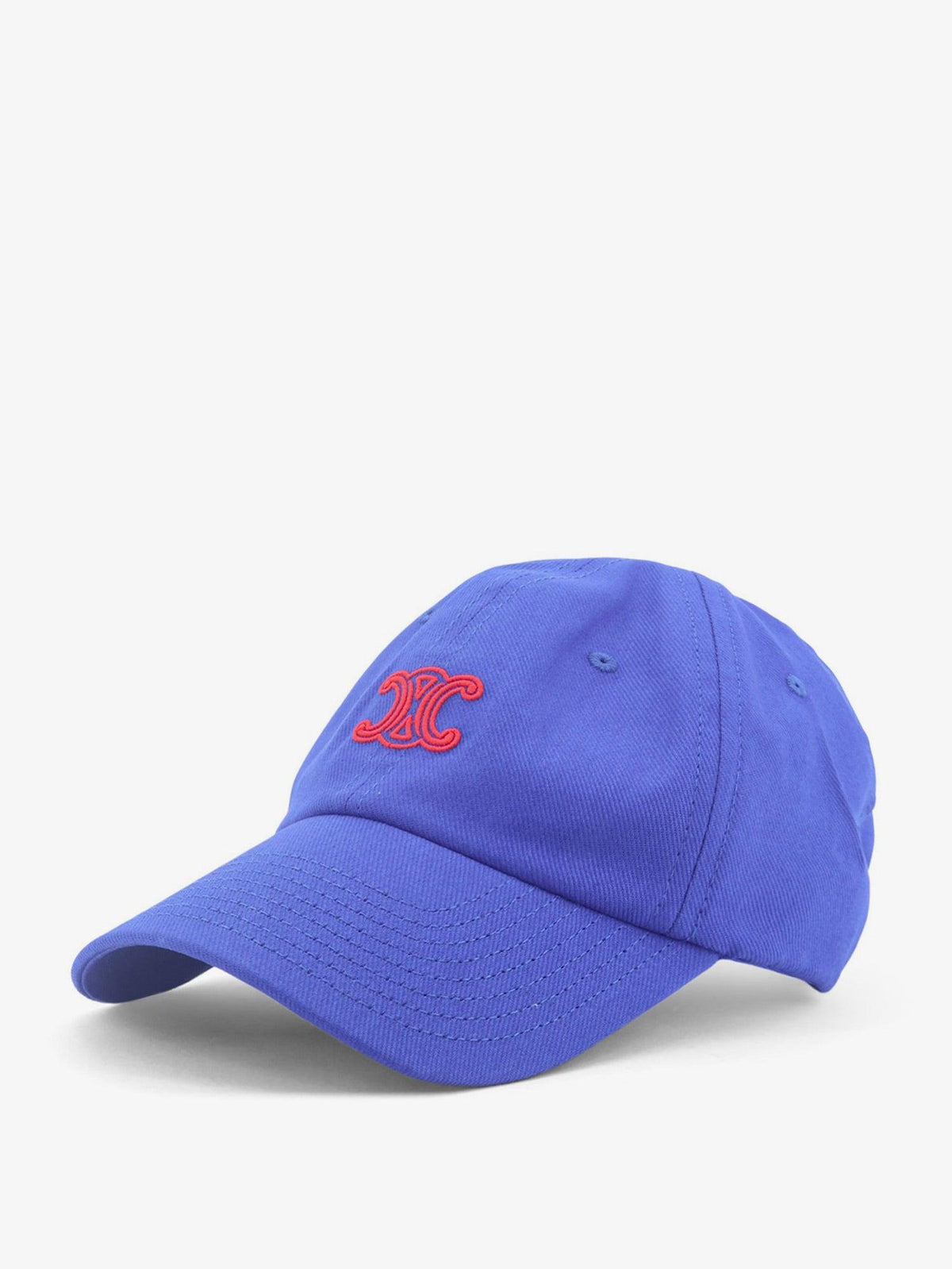 CELINE Beige Cotton Logo Baseball Cap