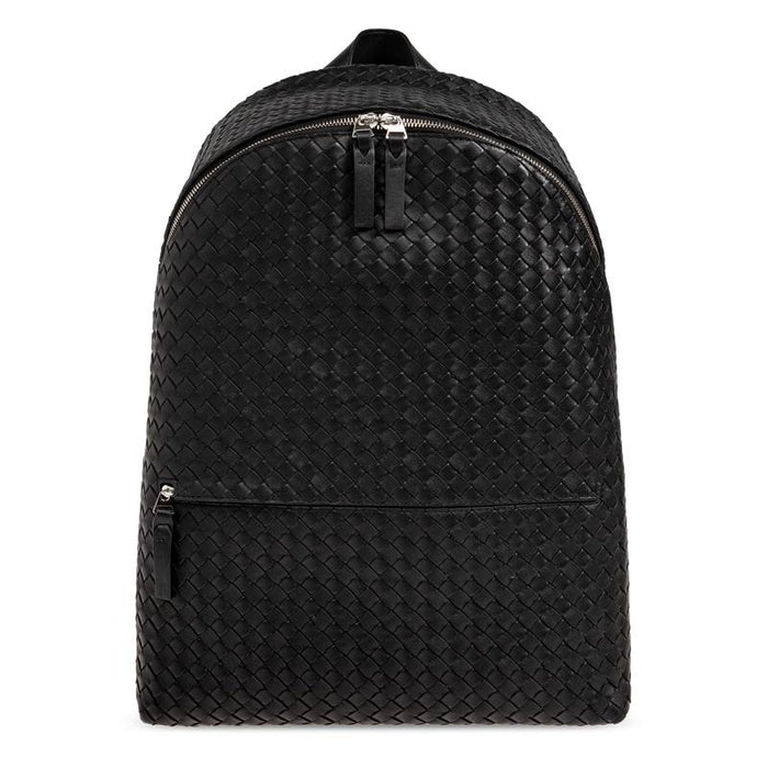 Bottega Veneta Intrecciato 1975 Leather Backpack Black