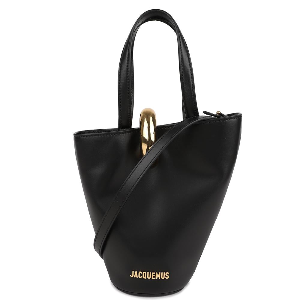 JACQUEMUS Small Bambola Tote Bag Black Leather BAW00389AC01C01 990
