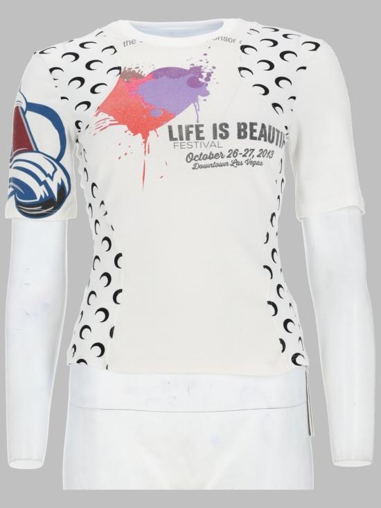 Marine Serre White Short-Sleeve T-Shirt