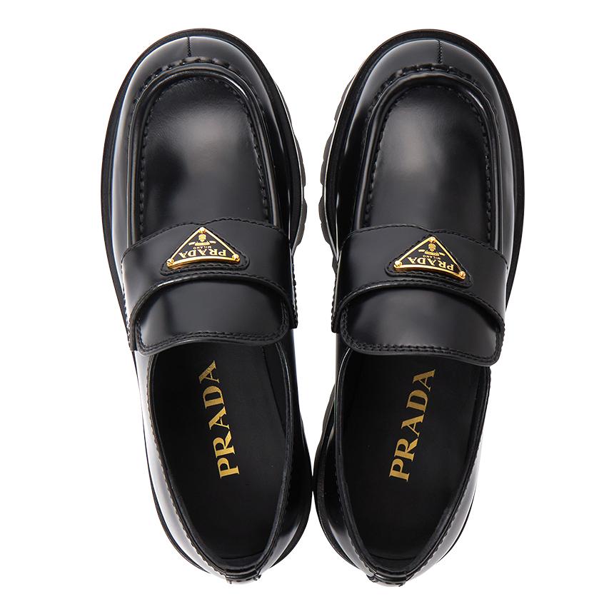 PRADA Brushed Leather Black Loafers Women’s 1D185 O 055 F0002