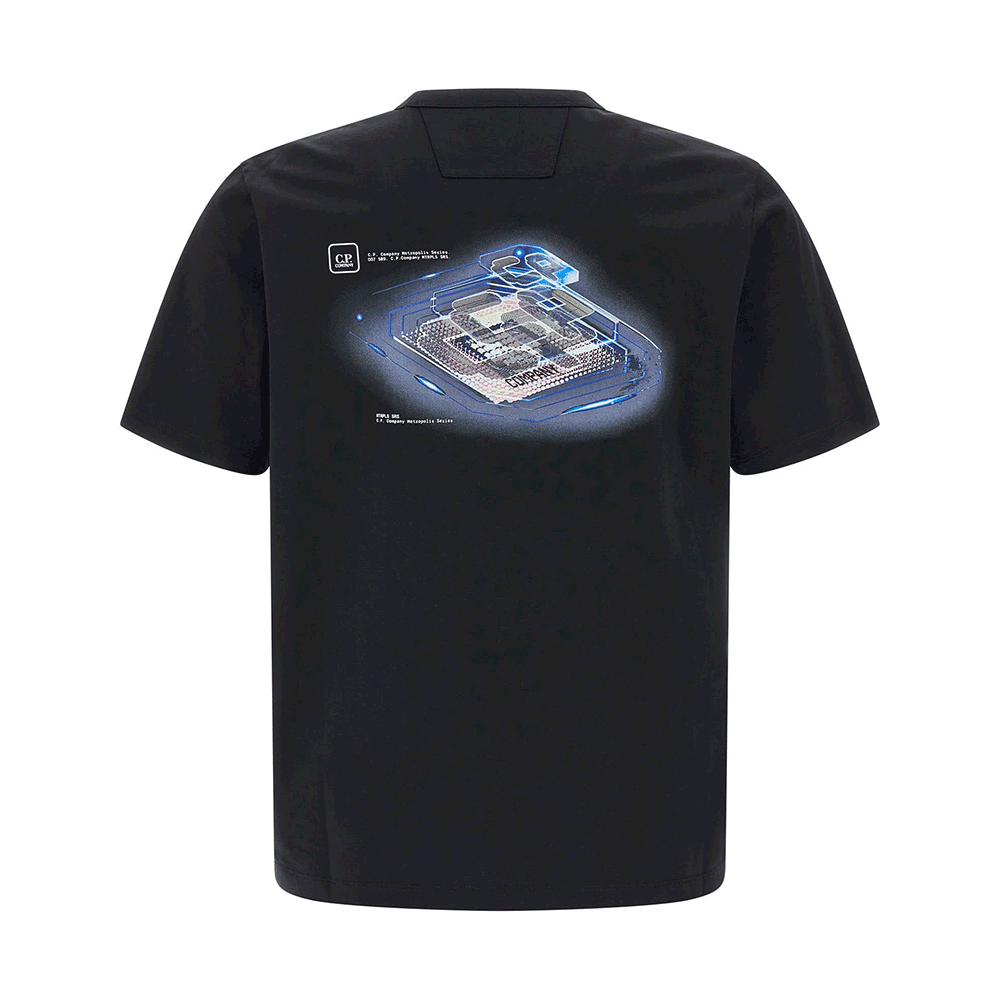 CP Company Graphic Black Short Sleeve T-Shirt 18CLTS049A