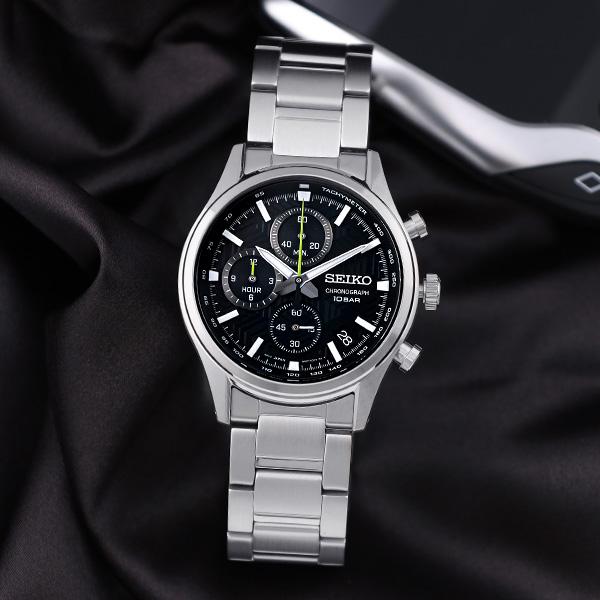 Seiko Chronograph 100m Water Resistant Casual Men’s Metal Watch SSB419 P1