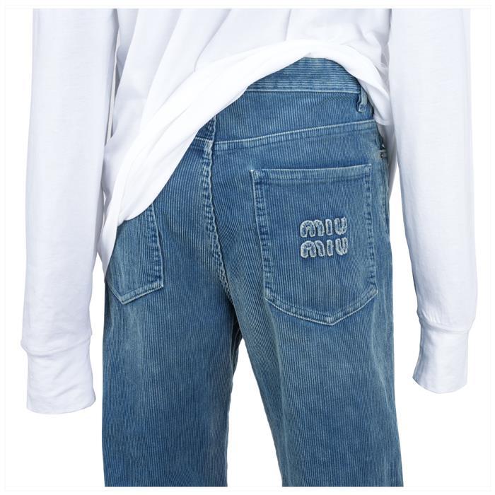 Miu Miu Logo Patch Washed Corduroy Classic Pants MP1623 16DE F0013