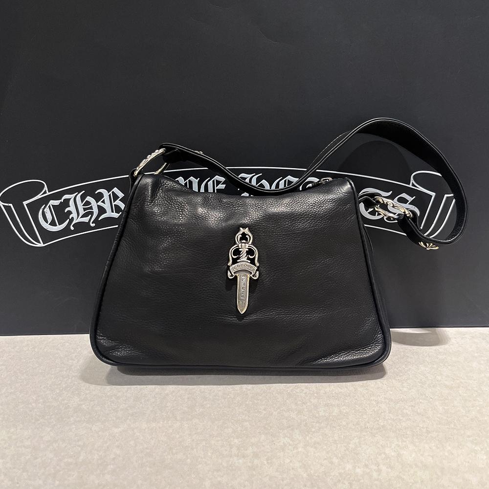 Chrome Hearts Chicken Nugget Leather Shoulder Bag Black Women