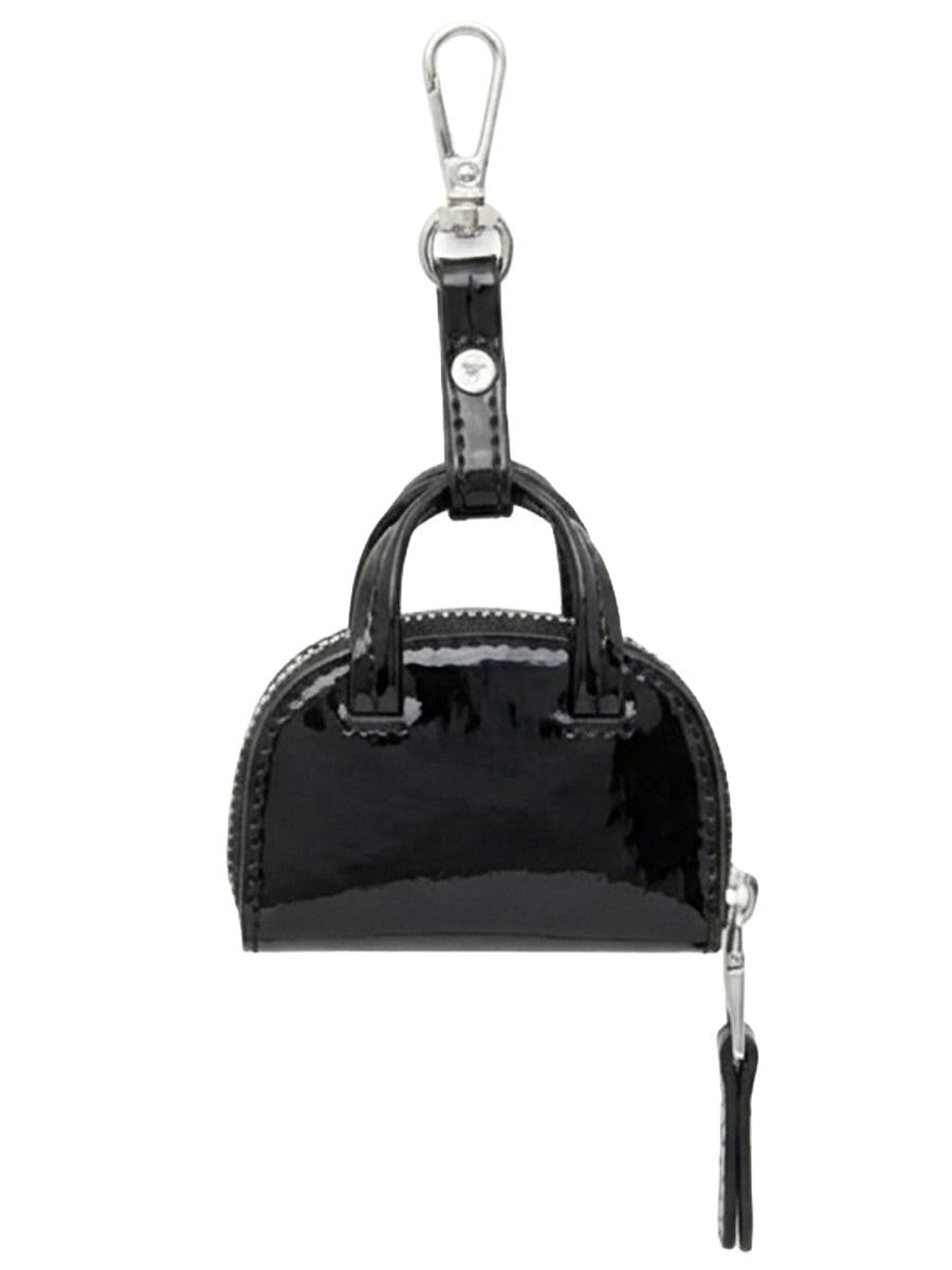 DIESEL Black Leather Keyring Keychain Accessory
