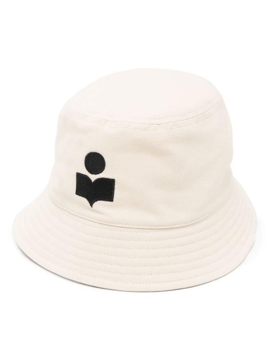Isabel Marant HALEY Logo Bucket Hat Ecru Black CU001X FAA3 C05AECBK
