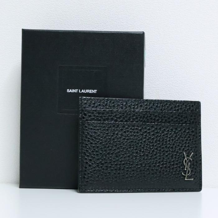 Saint Laurent Cassandra Black Leather Card Holder