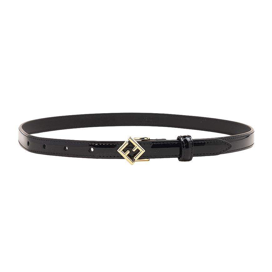 FENDI Women’s FF Diamond Belt Black Leather