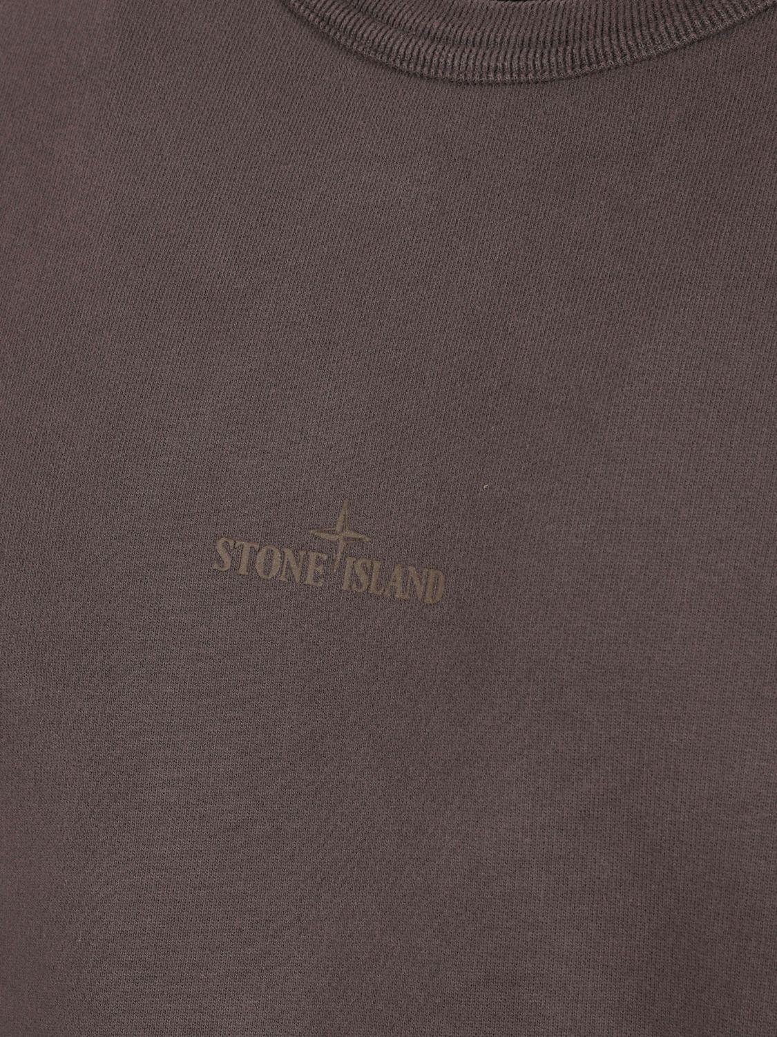 STONE ISLAND Black Cotton Crewneck Sweatshirt for Men