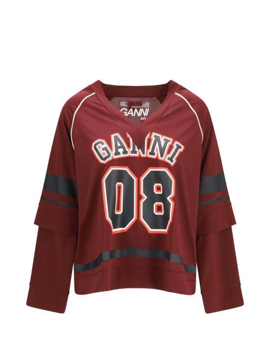 GANNI Long Sleeve Sweatshirt Top for Women A1050246 431 PORT ROYALE DOM