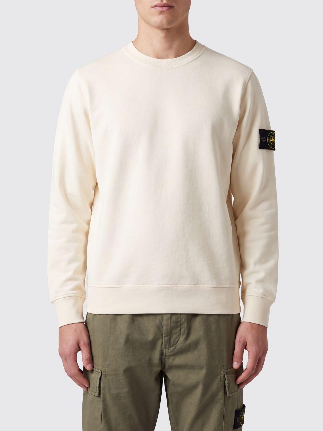 STONE ISLAND Black Cotton Logo Sweatshirt