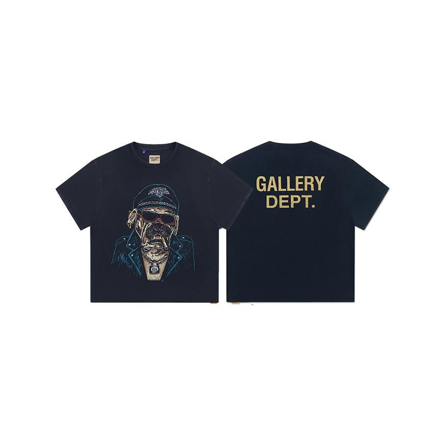 GALLERY DEPT. Men’s Oct Biker Dog Graphic T-Shirt Black Cotton OBD 10284